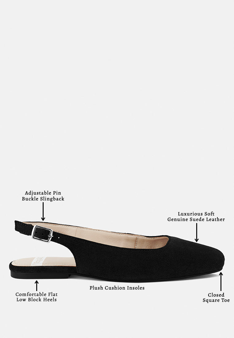 sozani genuine suede leather slingback flats#color_black