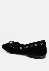 sparrow micro suede bow ballerinas#color_black