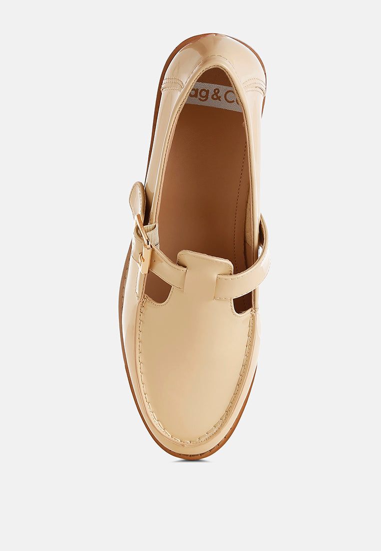 swenson patent pleather mary jane loafers#color_beige