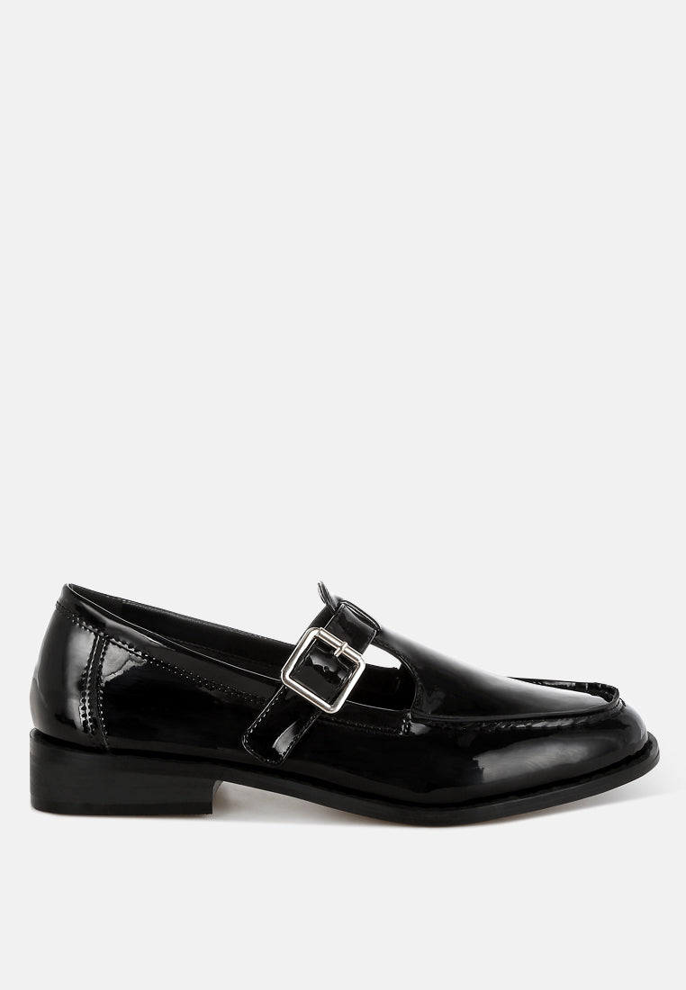 swenson patent pleather mary jane loafers#color_black