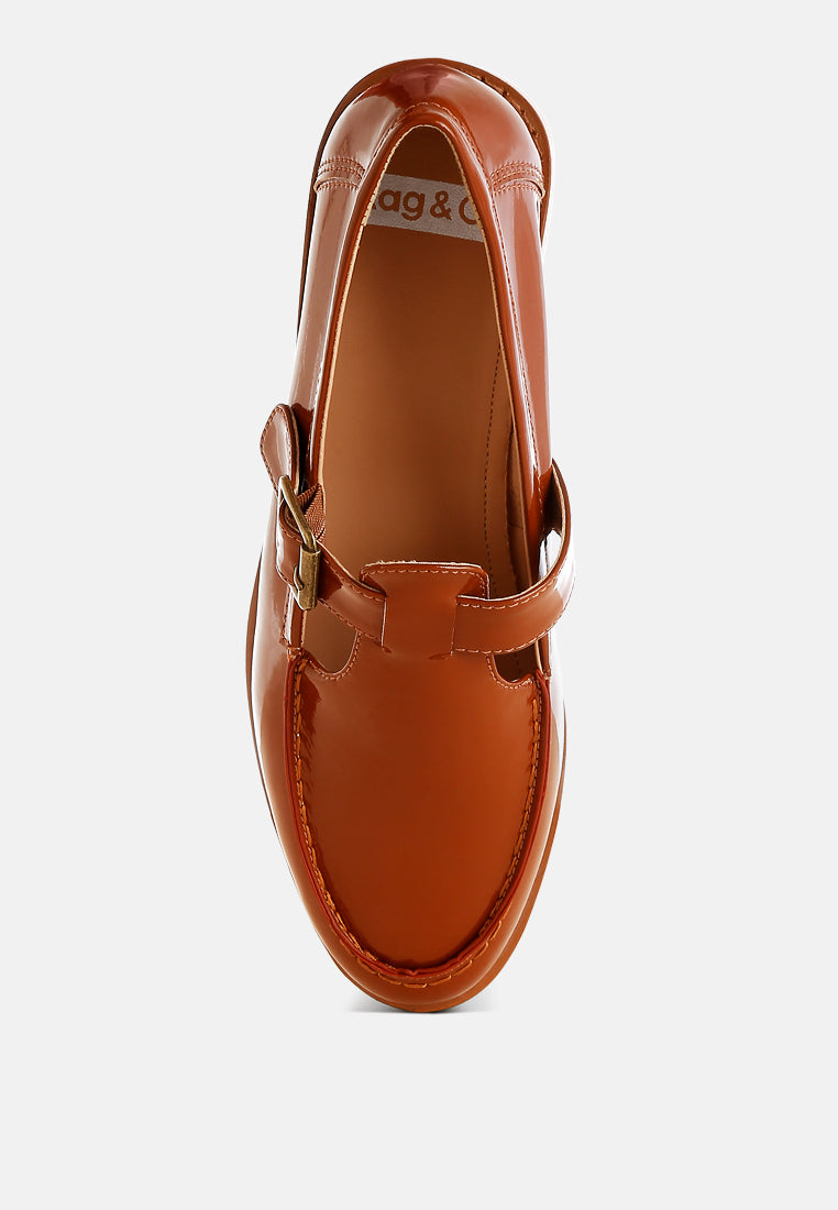 swenson patent pleather mary jane loafers#color_brown