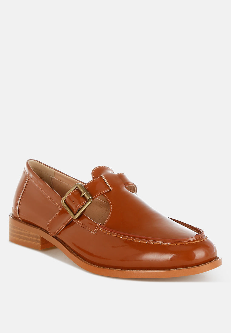 swenson patent pleather mary jane loafers#color_brown