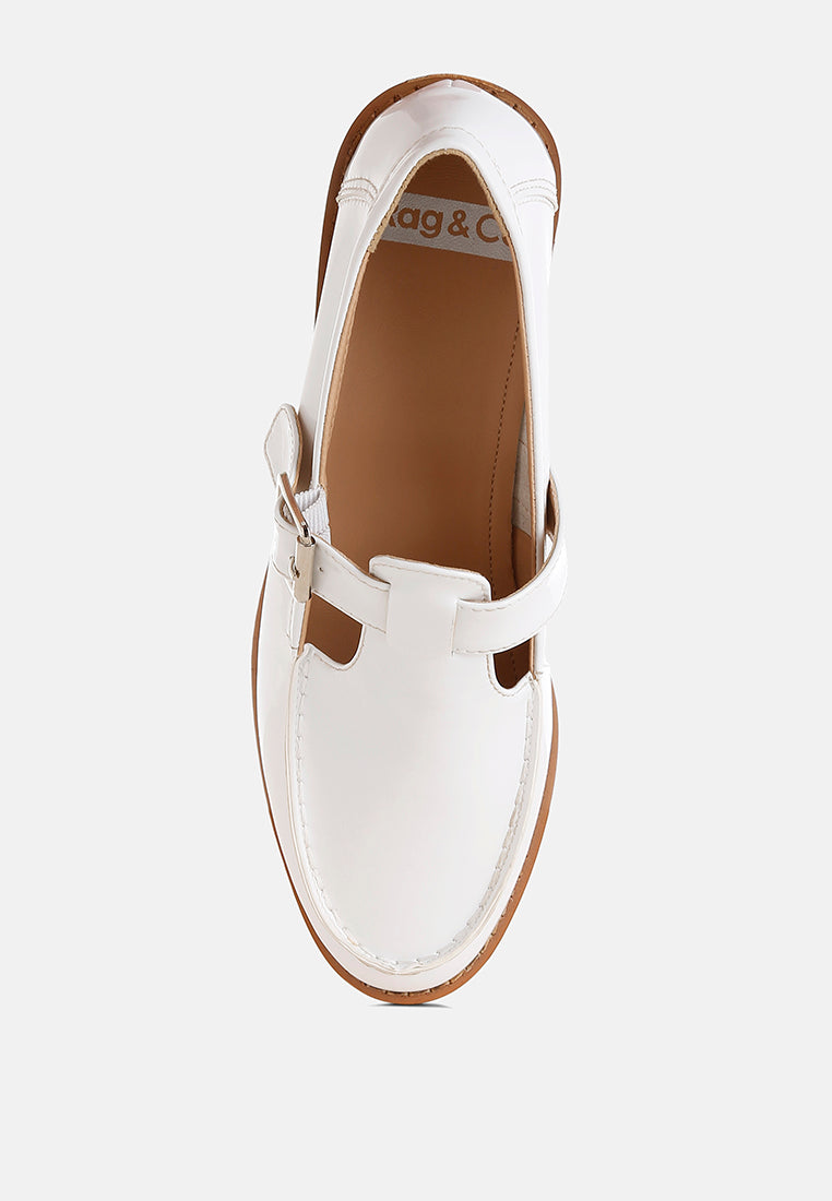 swenson patent pleather mary jane loafers#color_white