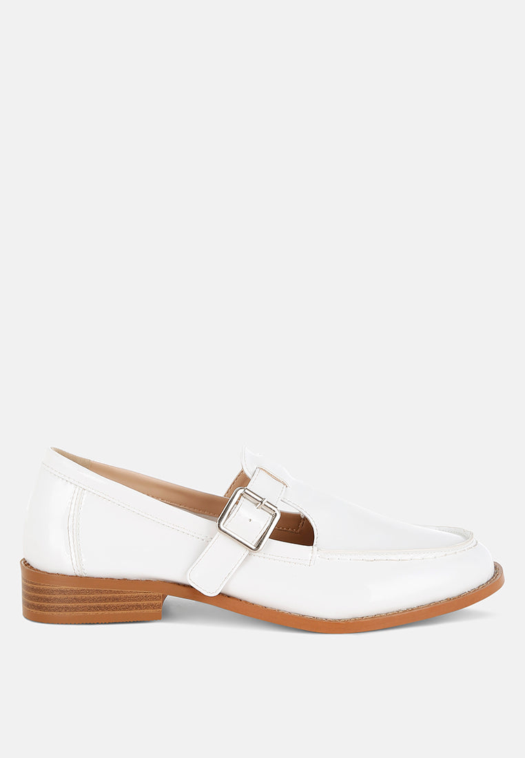 swenson patent pleather mary jane loafers#color_white
