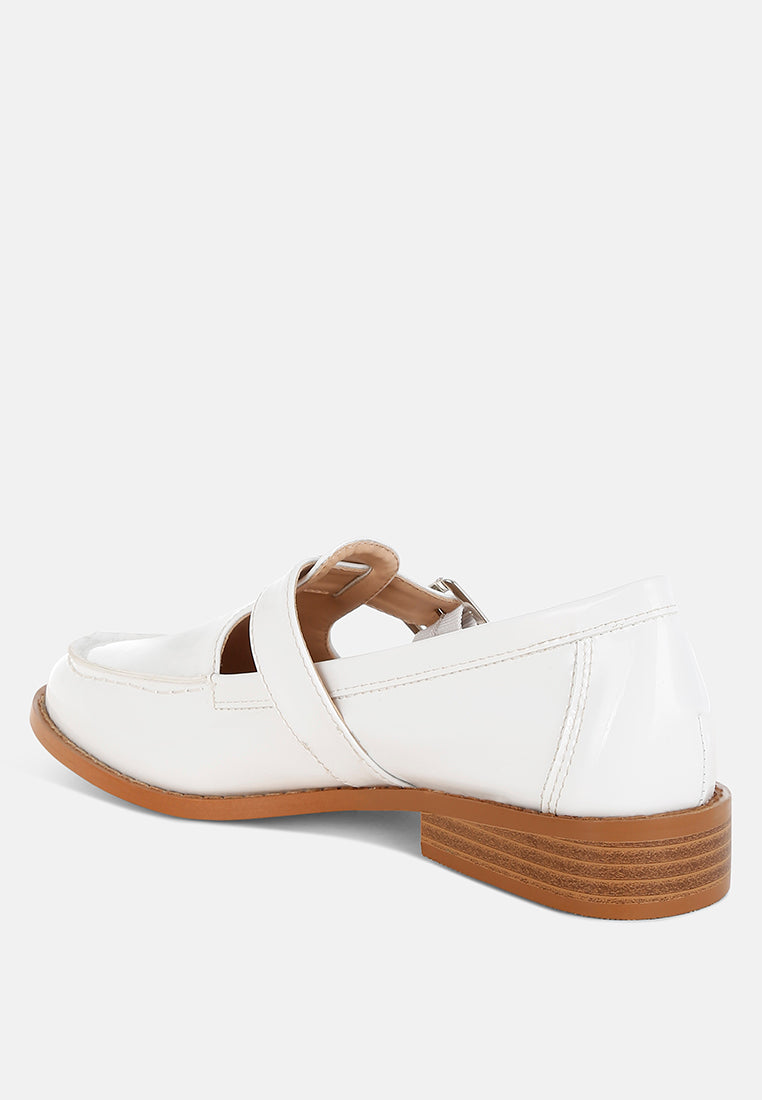 swenson patent pleather mary jane loafers#color_white