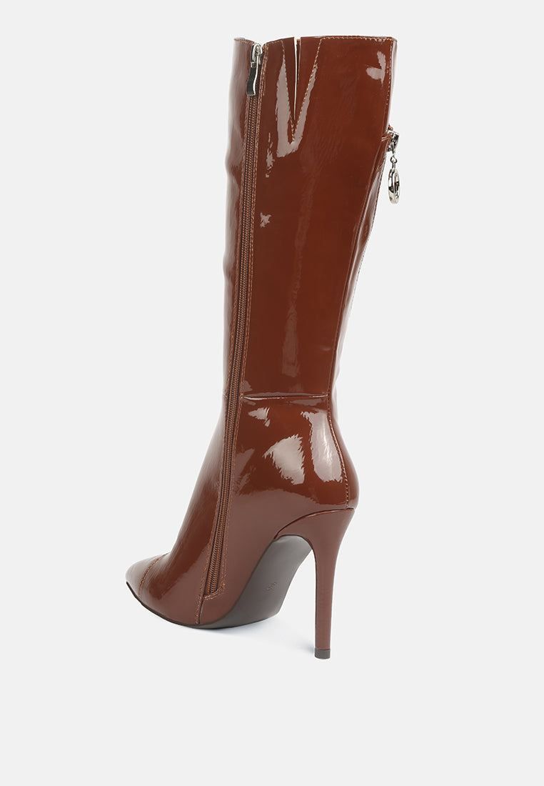 TSAROH Zip Around Calf Boot In Tan#color_tan