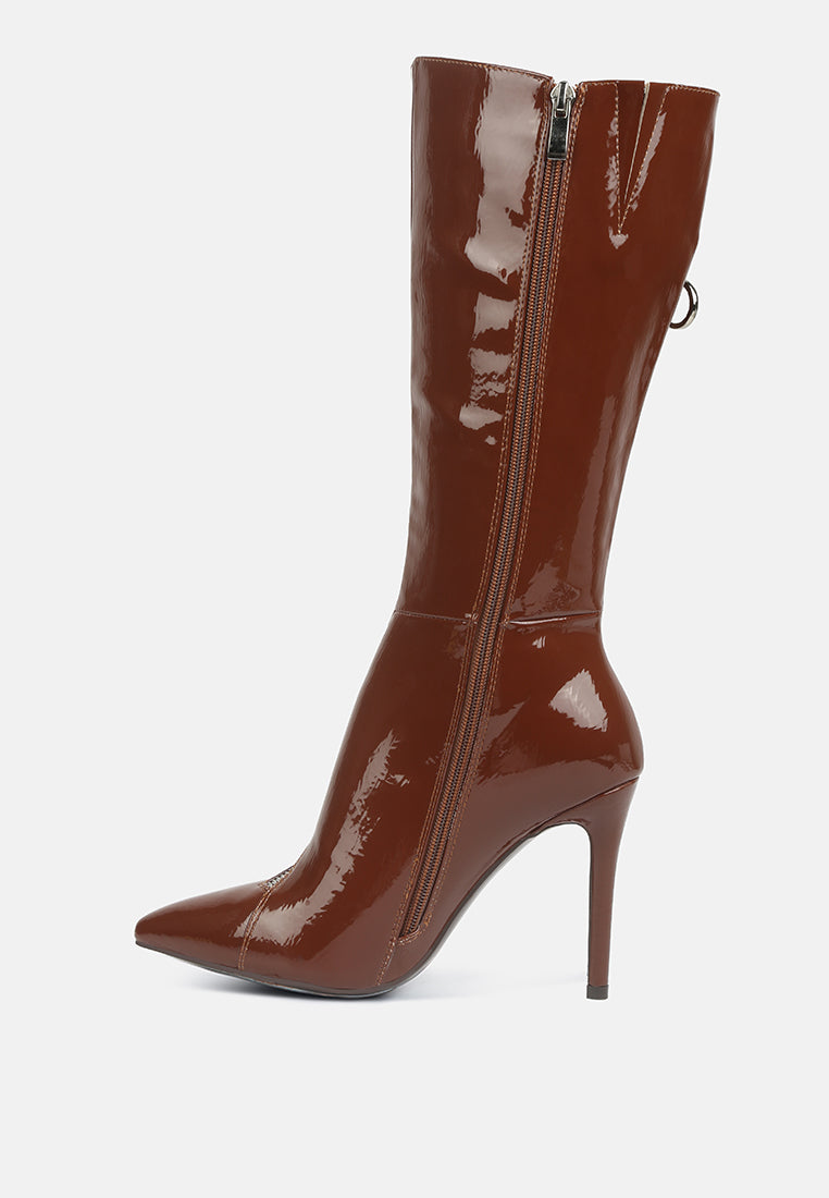 TSAROH Zip Around Calf Boot In Tan#color_tan