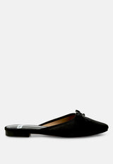 taylena satin bow detail mules#color_black