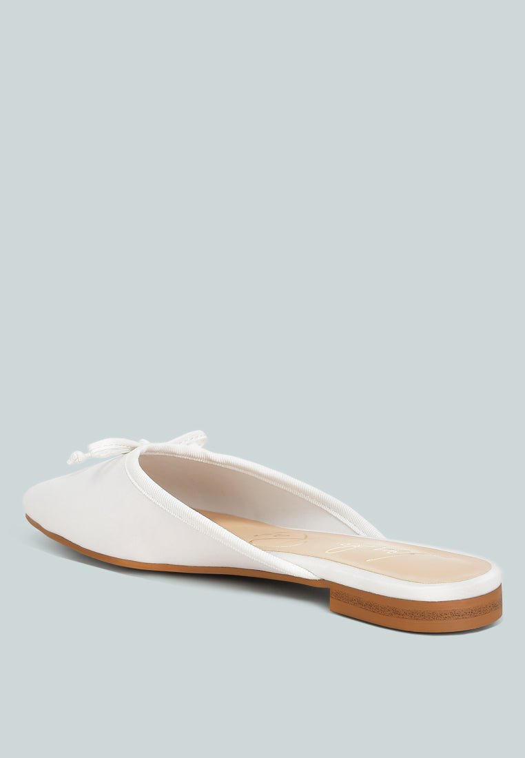 taylena satin bow detail mules#color_white