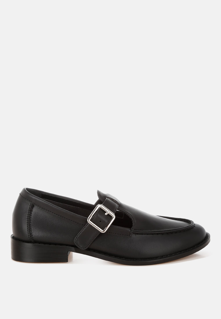 tesoro low heel mary jane loafers#color_black