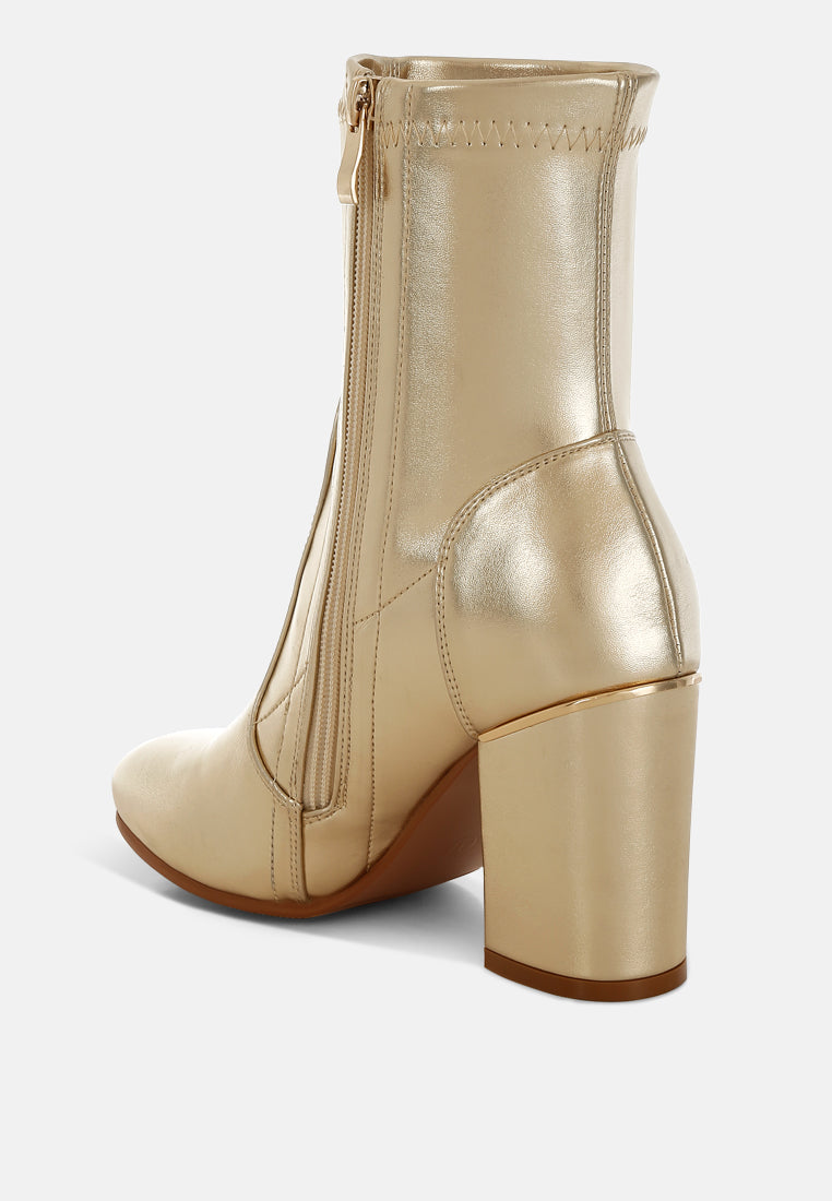 tirana metallic pleather sock boots#color_gold