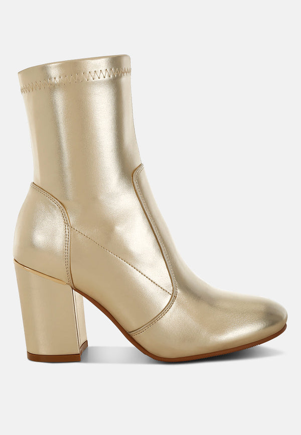 tirana metallic pleather sock boots#color_gold