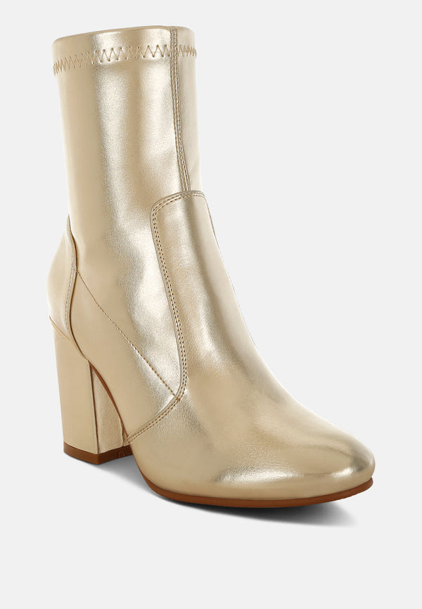 tirana metallic pleather sock boots#color_gold