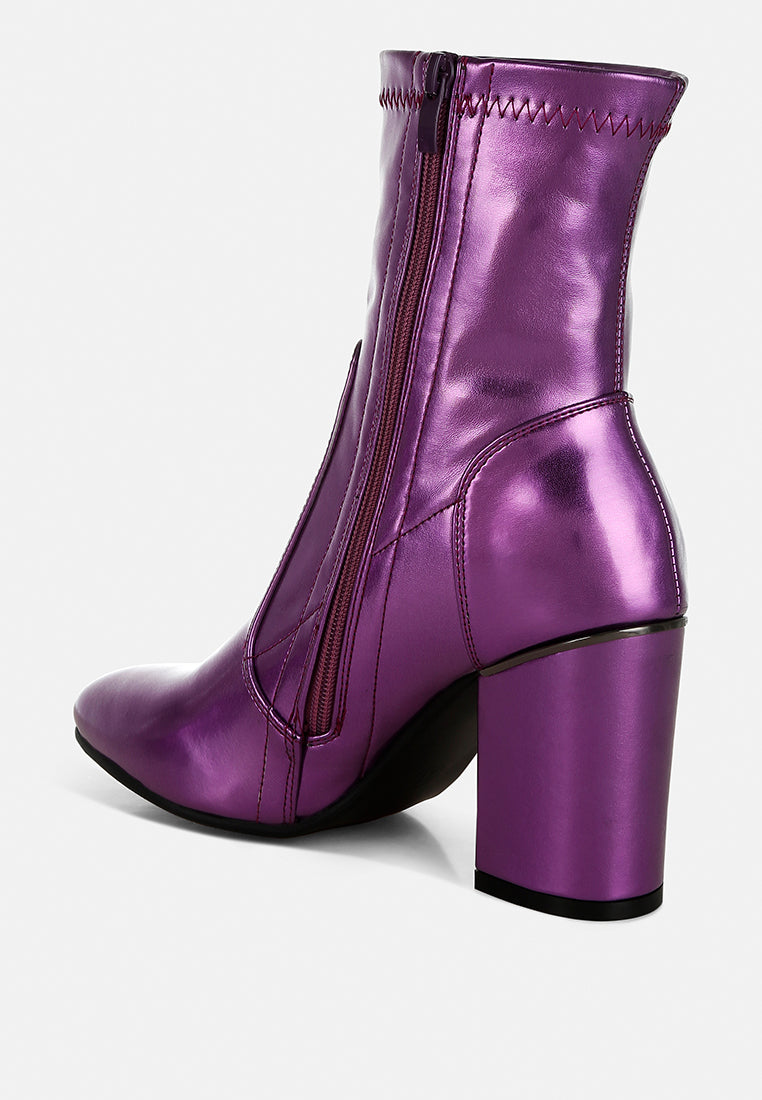 tirana metallic pleather sock boots#color_purple