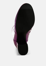 tirana metallic pleather sock boots#color_purple