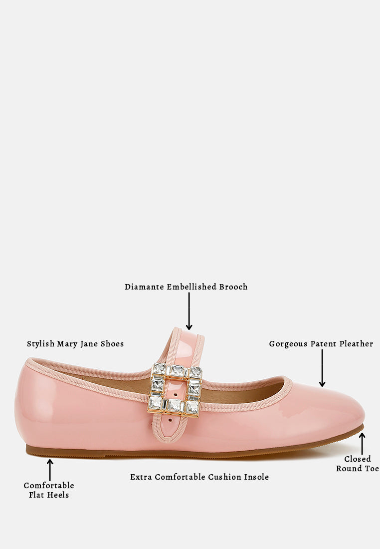 upstage brooch mary jane sandals#color_pink