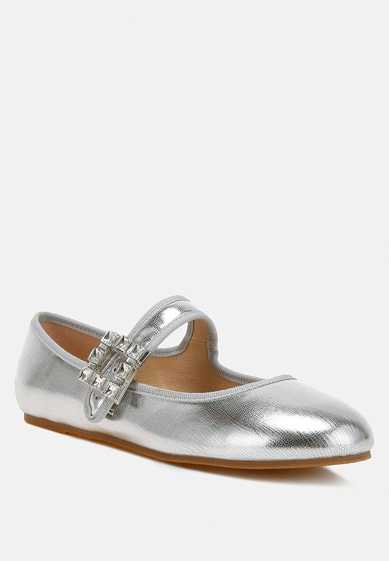 upstage brooch mary jane sandals#color_silver