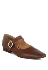 vernis genuine leather mary jane sandals#color_brown