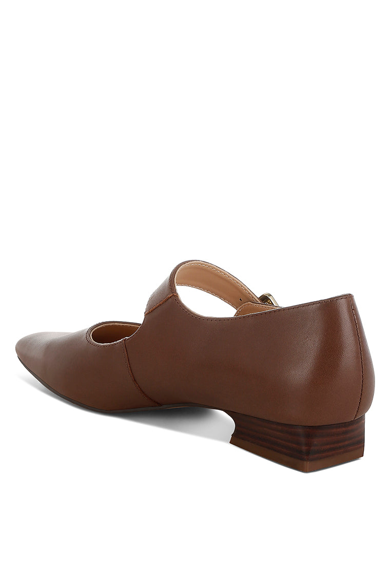 vernis genuine leather mary jane sandals#color_brown