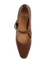 vernis genuine leather mary jane sandals#color_brown