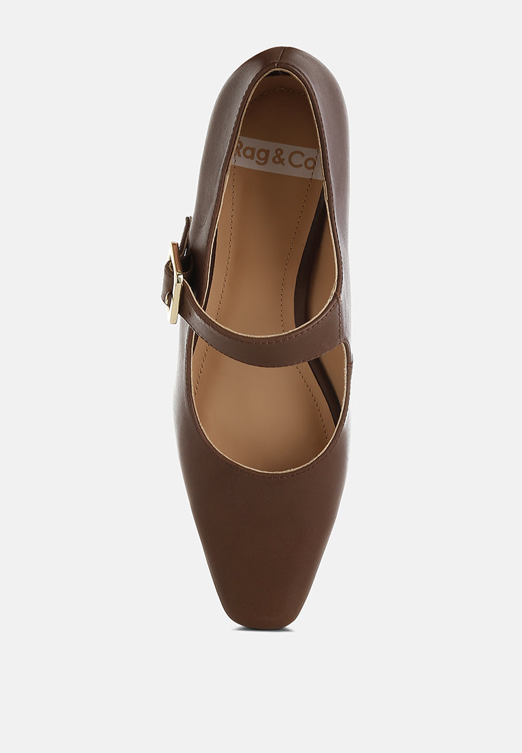 vernis genuine leather mary jane sandals#color_brown