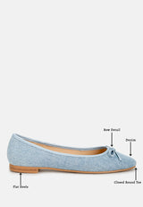 vigilante bow detail denim ballerinas#color_blue