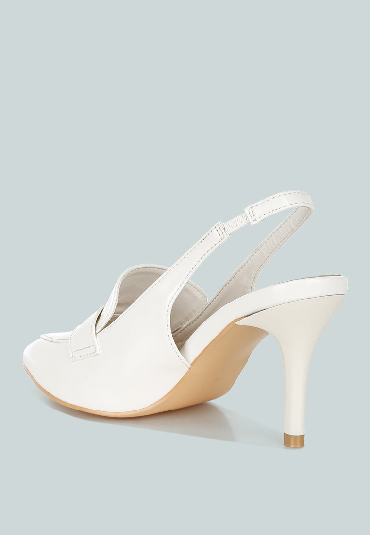 voisin slingback loafer sandals#color_white