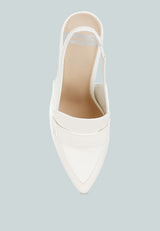 voisin slingback loafer sandals#color_white