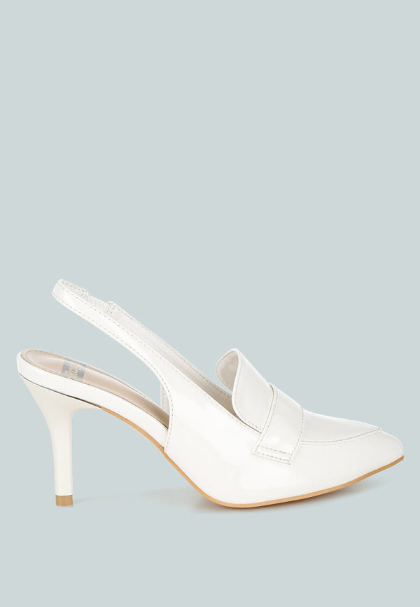 voisin slingback loafer sandals#color_white