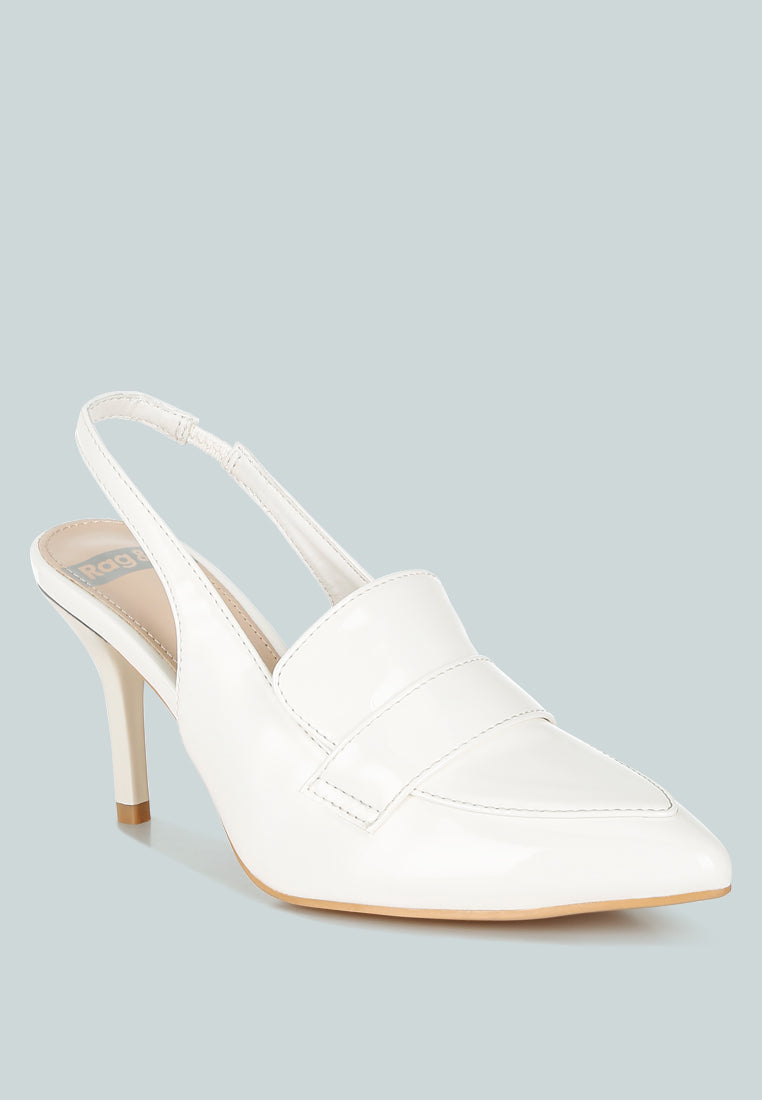 voisin slingback loafer sandals#color_white