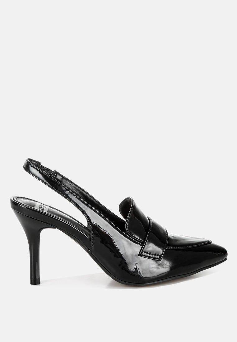 voisin slingback loafer sandals#color_black