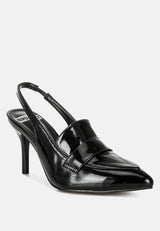 voisin slingback loafer sandals#color_black