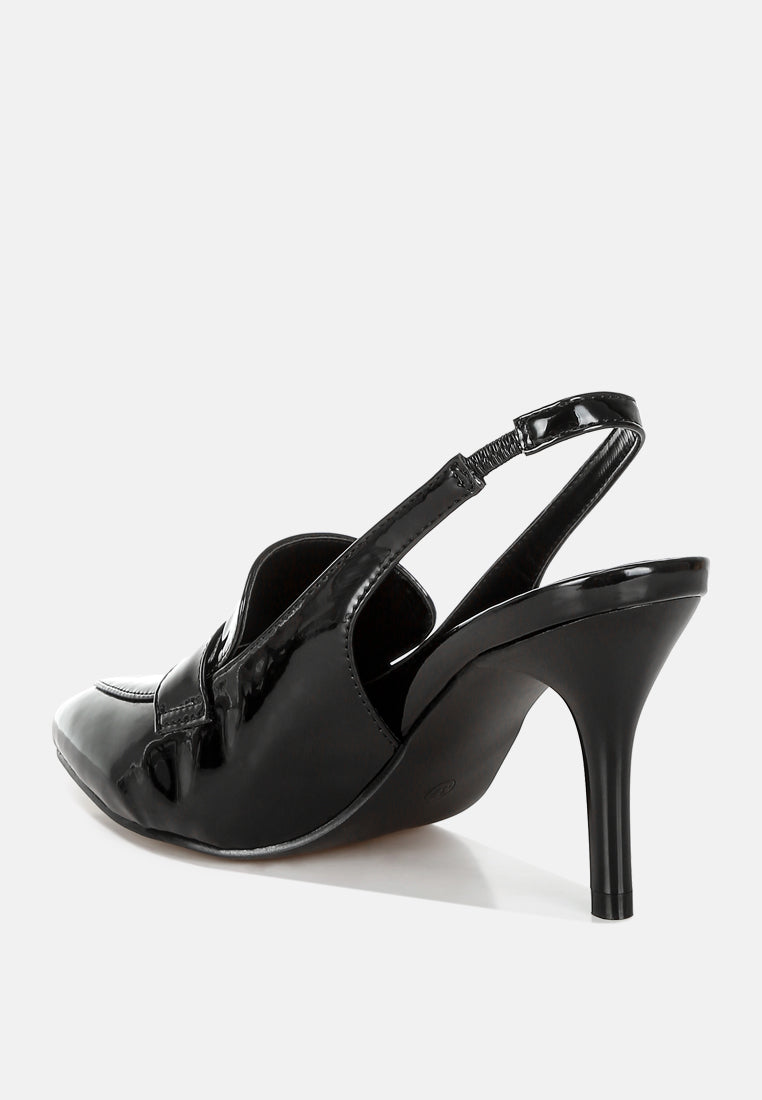 voisin slingback loafer sandals#color_black