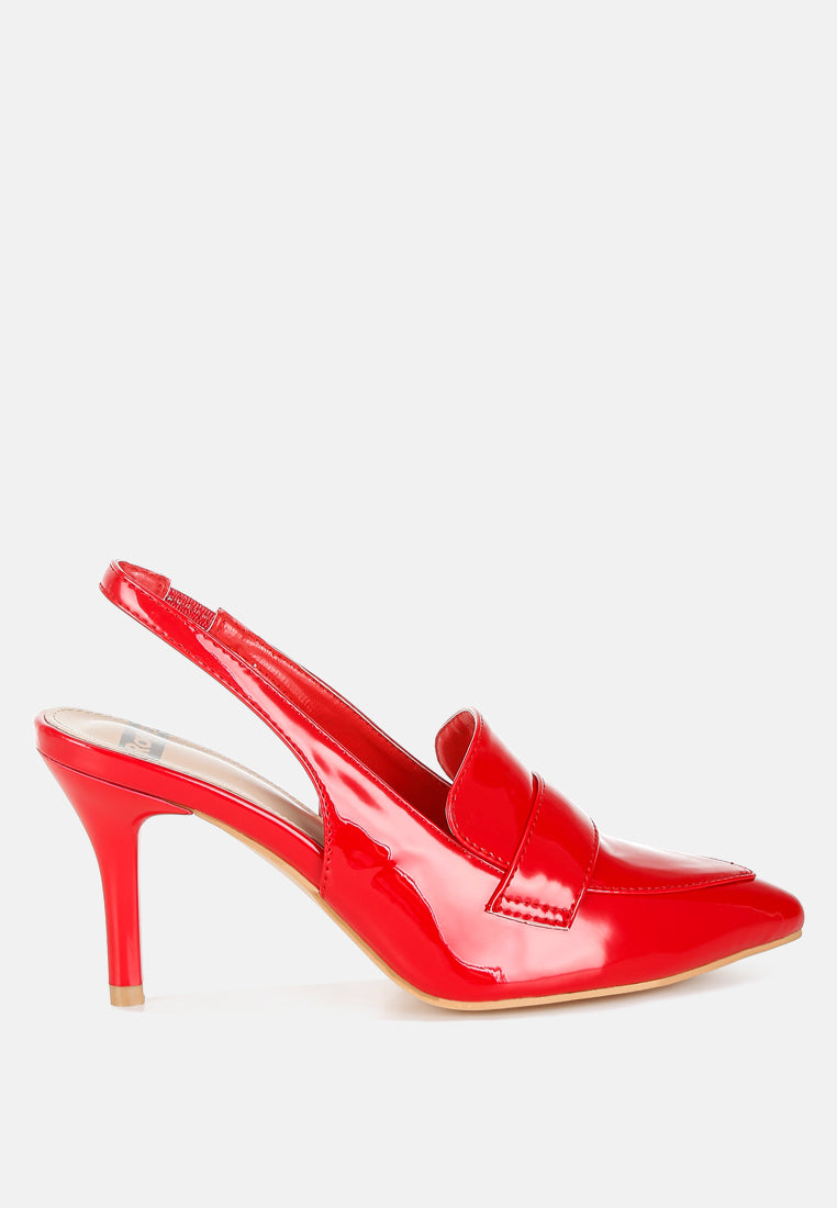 voisin slingback loafer sandals#color_red