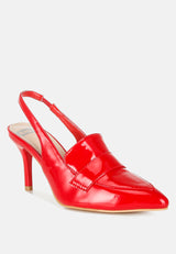 voisin slingback loafer sandals#color_red