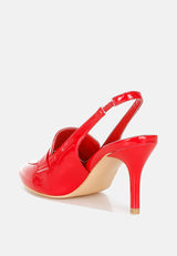 voisin slingback loafer sandals#color_red