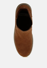 vostok suede chunky chelsea boots#color_brown