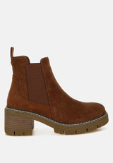 vostok suede chunky chelsea boots#color_brown