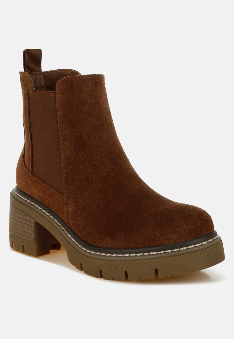 vostok suede chunky chelsea boots#color_brown