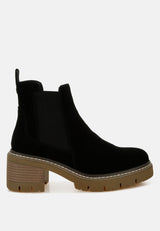 vostok suede chunky chelsea boots#color_black