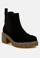 vostok suede chunky chelsea boots#color_black