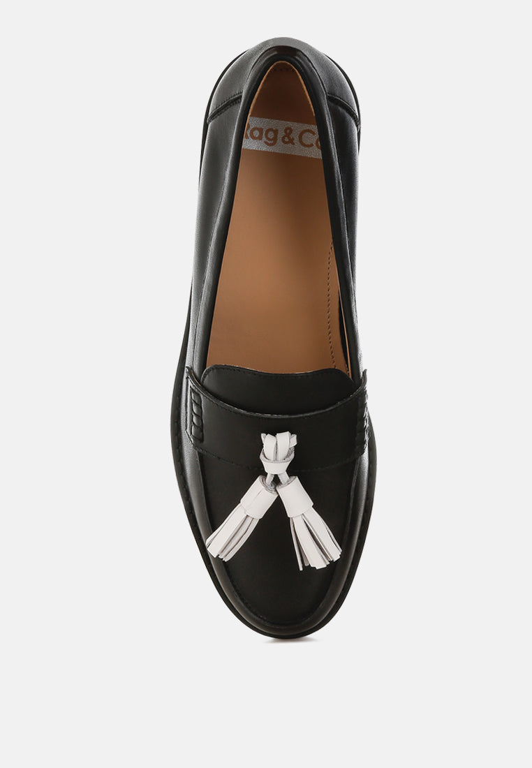 yelena real leather tassel loafers#color_black