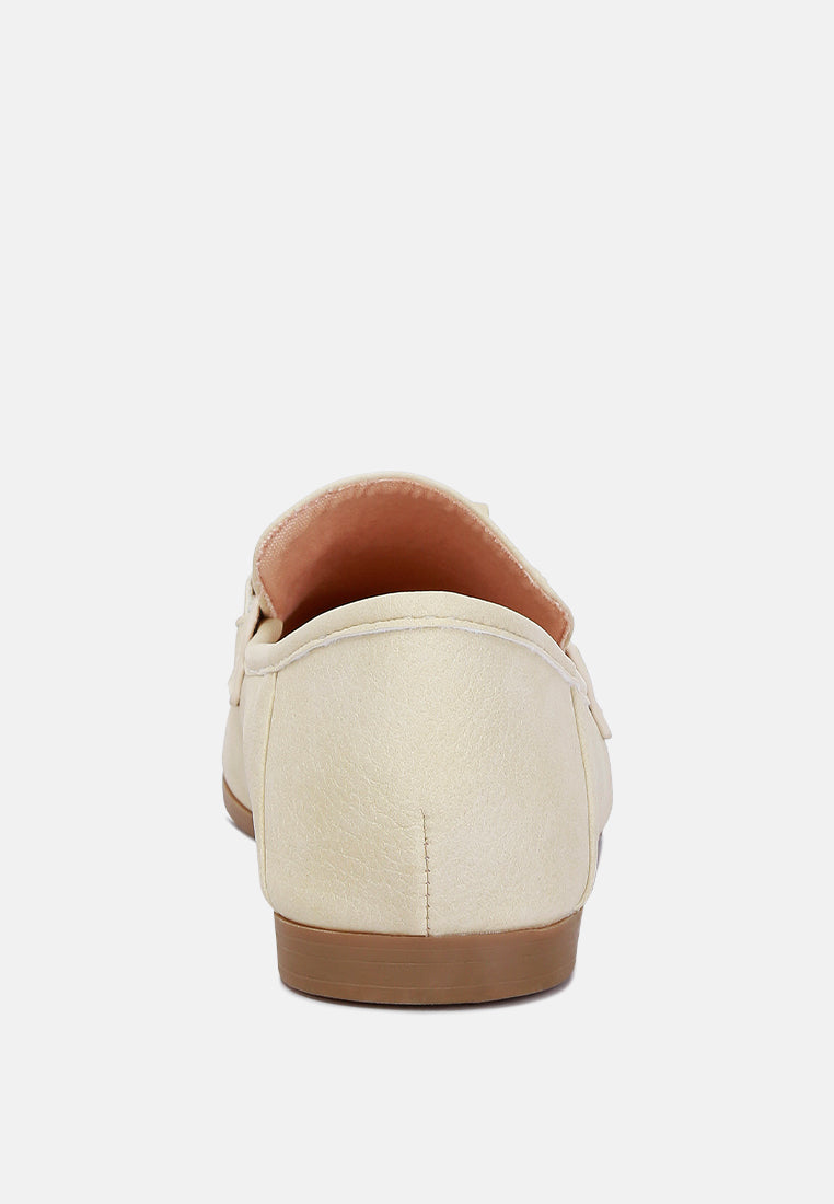 Asher Horsebit Embellished Raffia Loafers In Beige#color_beige