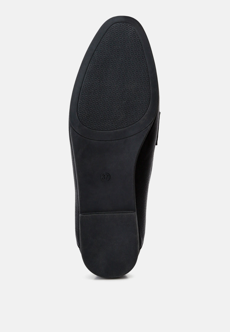Asher Horsebit Embellished Raffia Loafers In Black#color_black