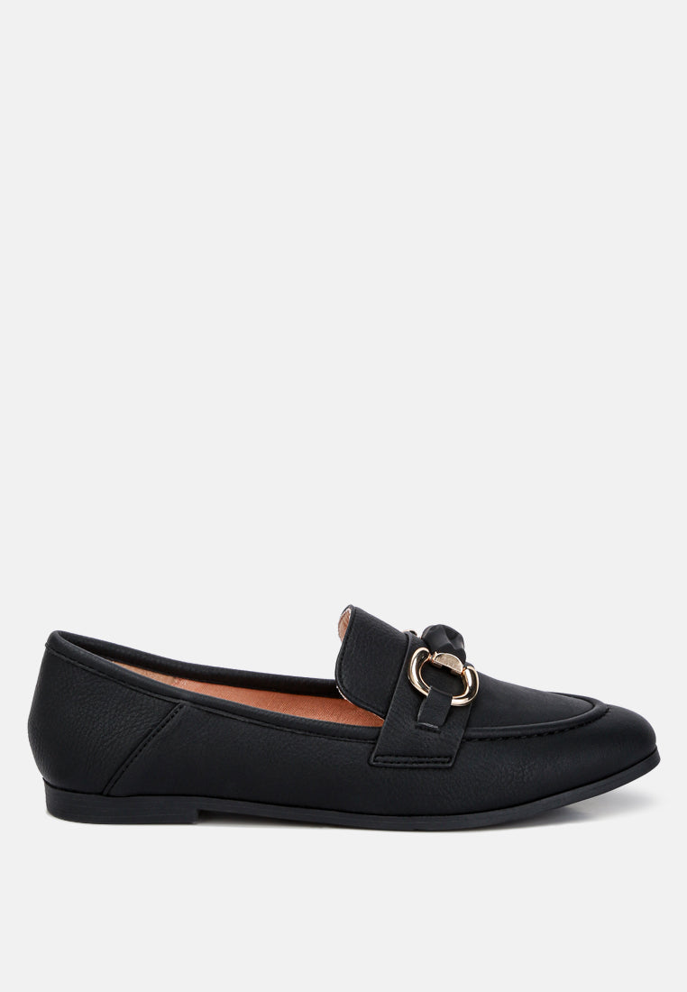 Asher Horsebit Embellished Raffia Loafers In Black#color_black