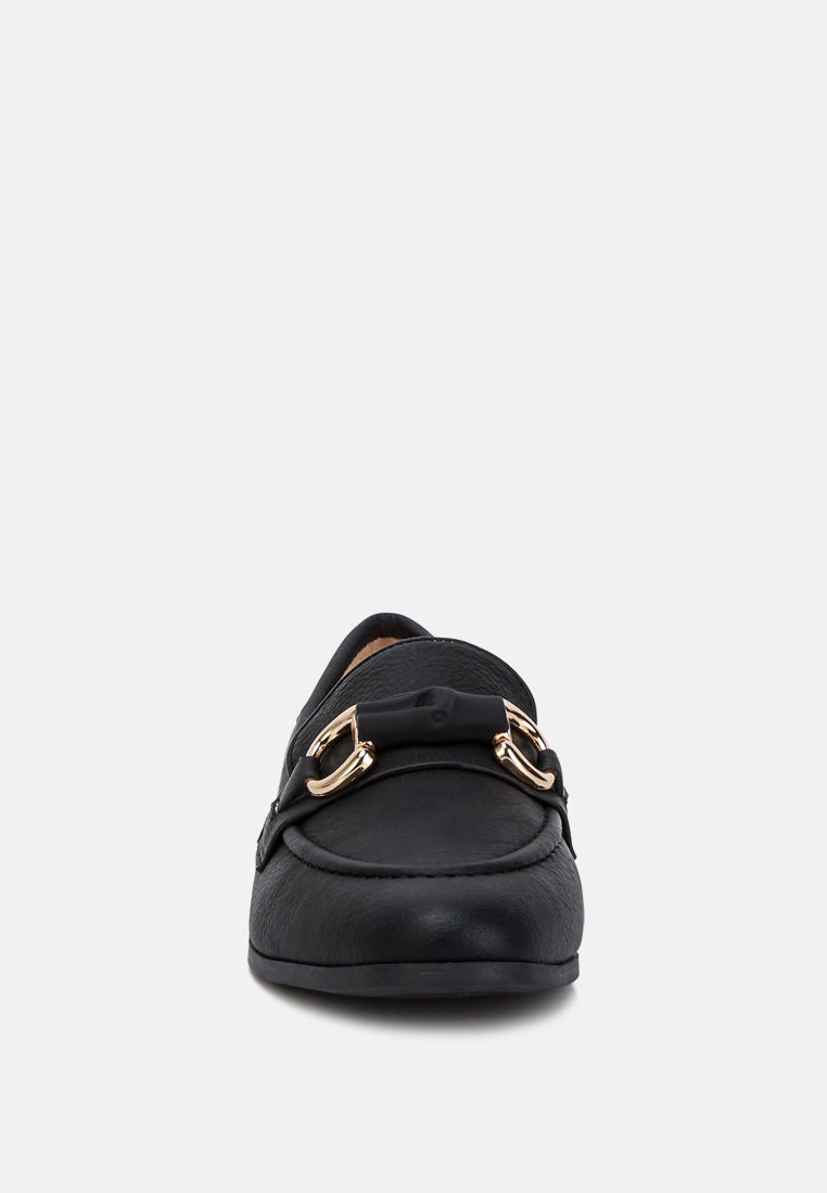 Asher Horsebit Embellished Raffia Loafers In Black#color_black