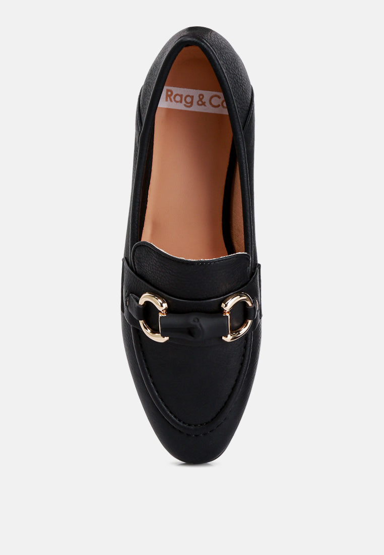 Asher Horsebit Embellished Raffia Loafers In Black#color_black
