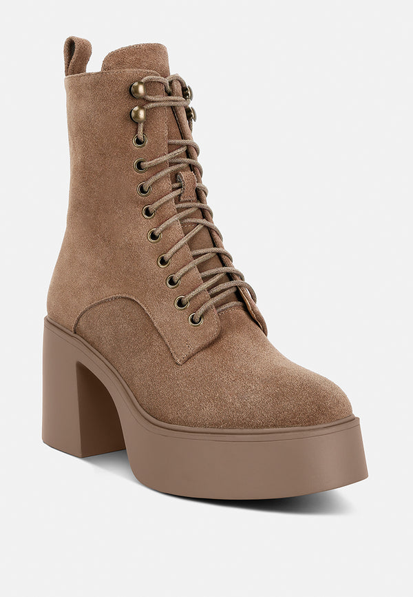 Carmac High Ankle Platform Boots In Tan#color_tan