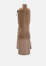 Carmac High Ankle Platform Boots In Tan#color_tan