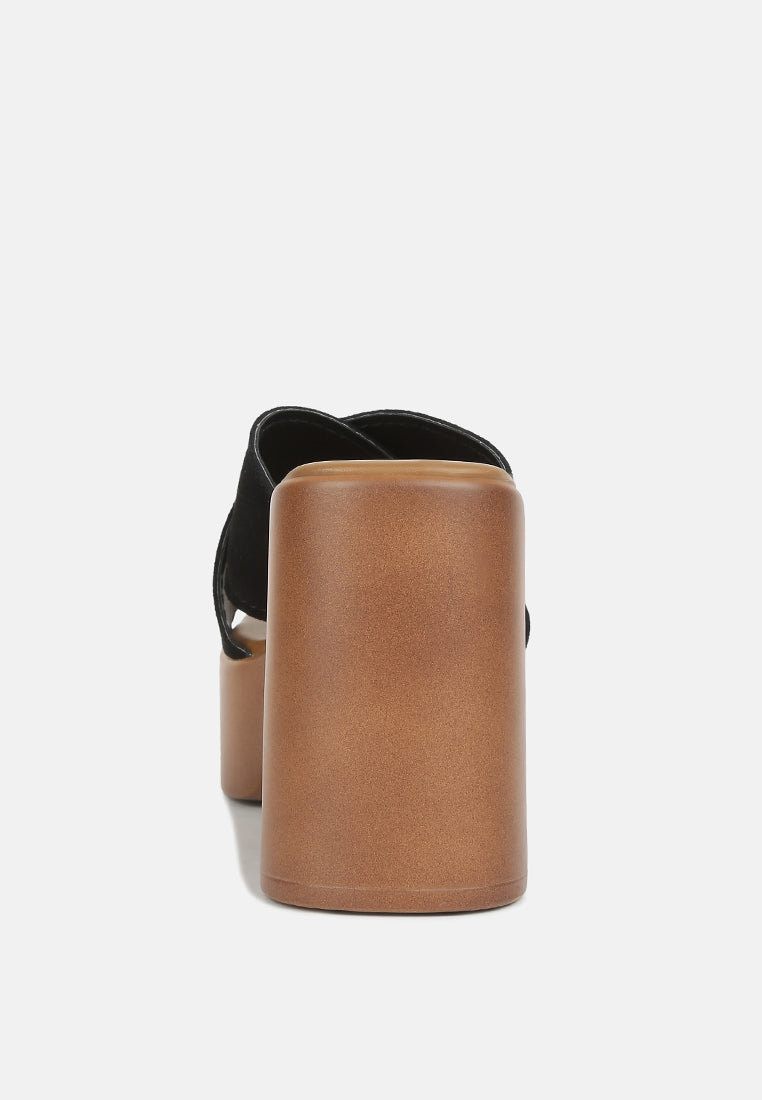 MATRIX Criss Cross Strap Block Heel Sandals#color_black